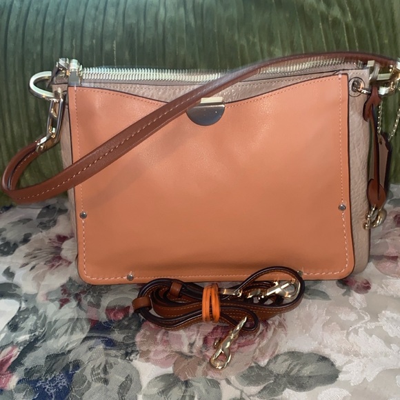 COACH DREAMER SUNRISE LEATHER & SUEDE COLOR BLOCK HANDBAG / CROSSBODY RARE EUC - Picture 12 of 14
